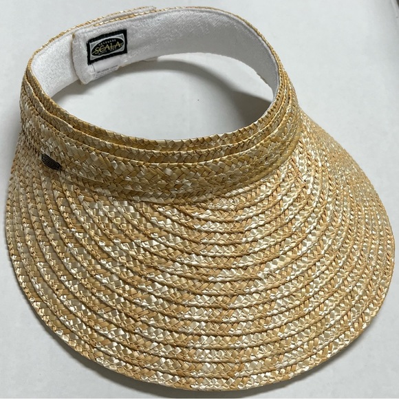 Scala Braided Laichow Straw Visor with 5” Peak, Color Natural - Picture 1 of 1